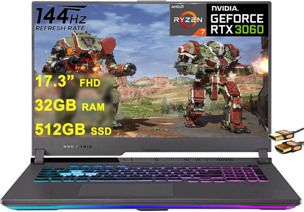 7- Asus ROG Strix G17 Laptop - Best Gaming Laptop Powerful CPU